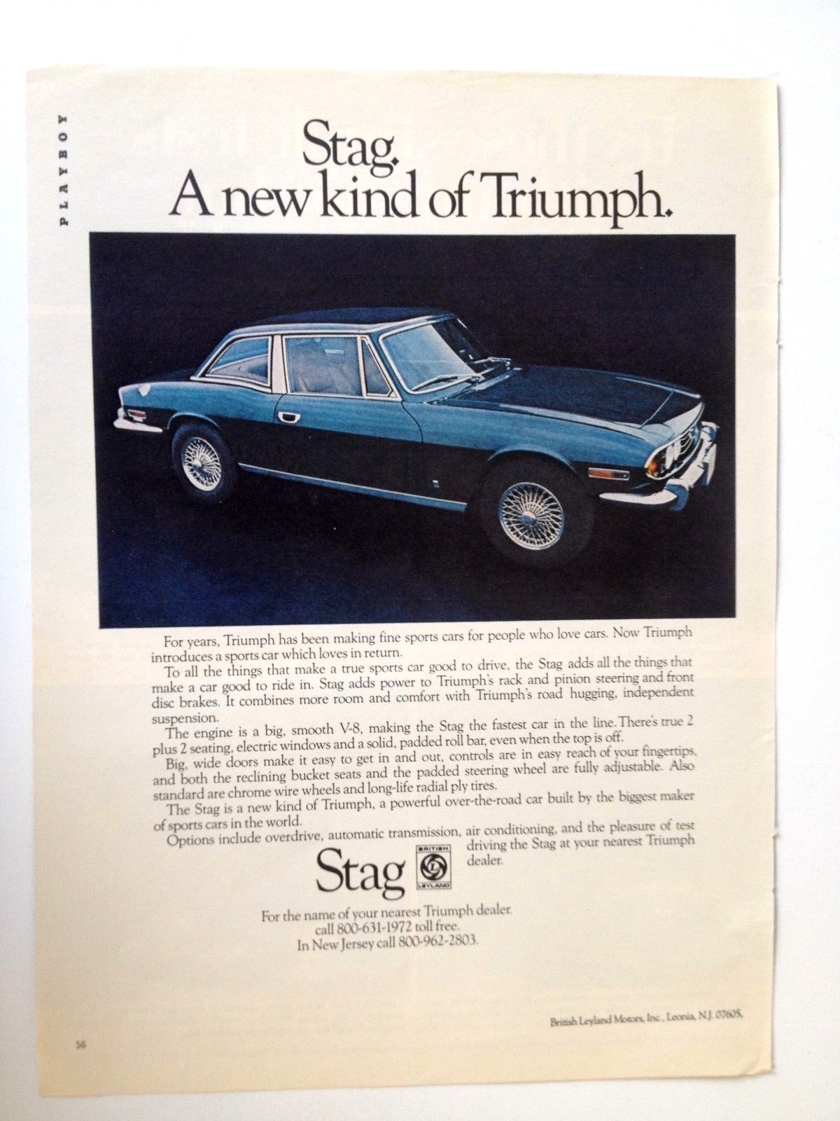  1972 Jaguar Stag Print Ad British Leyland