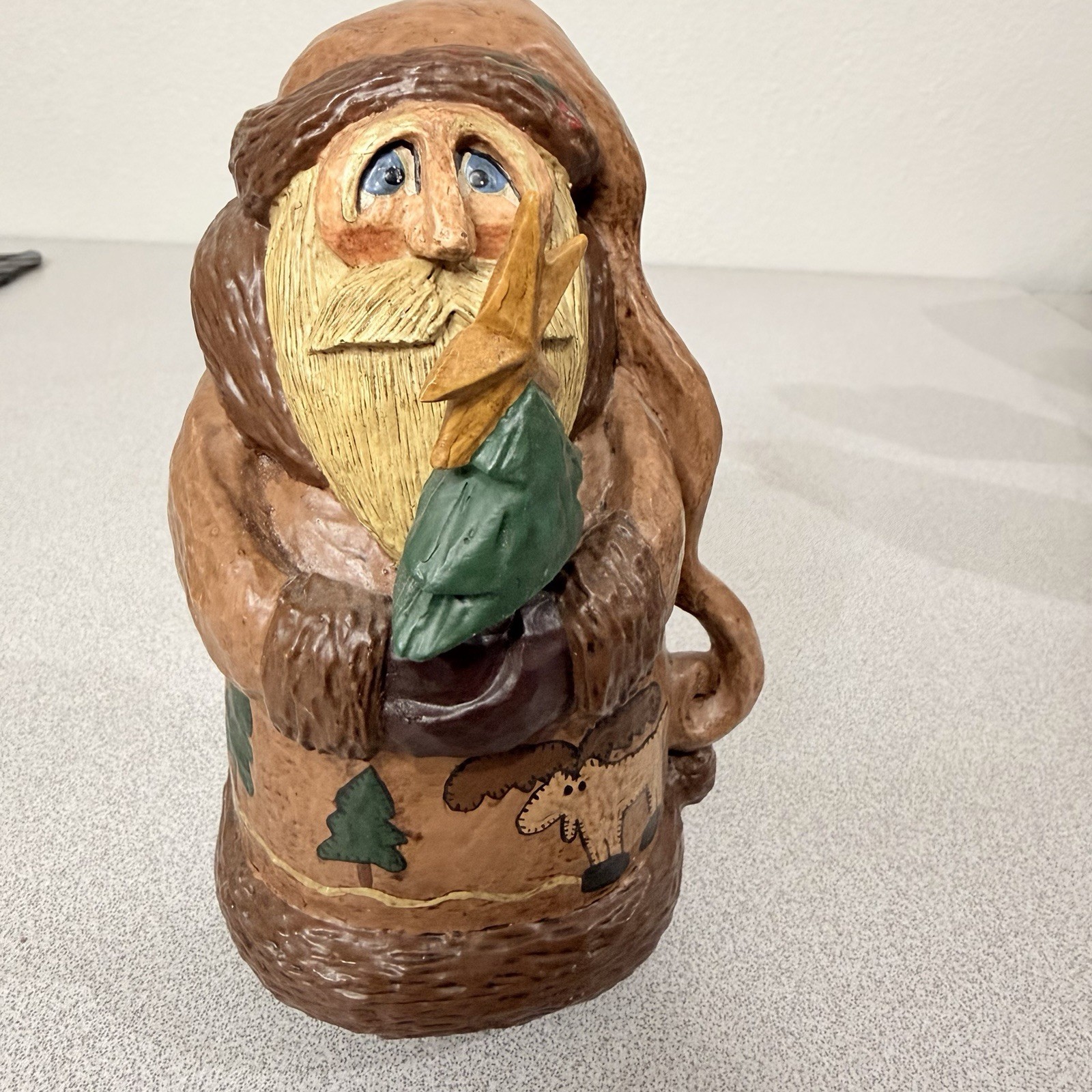 Rodney Leeseberg Woodland Santa Moose Figurine Out of the North Collection 1998