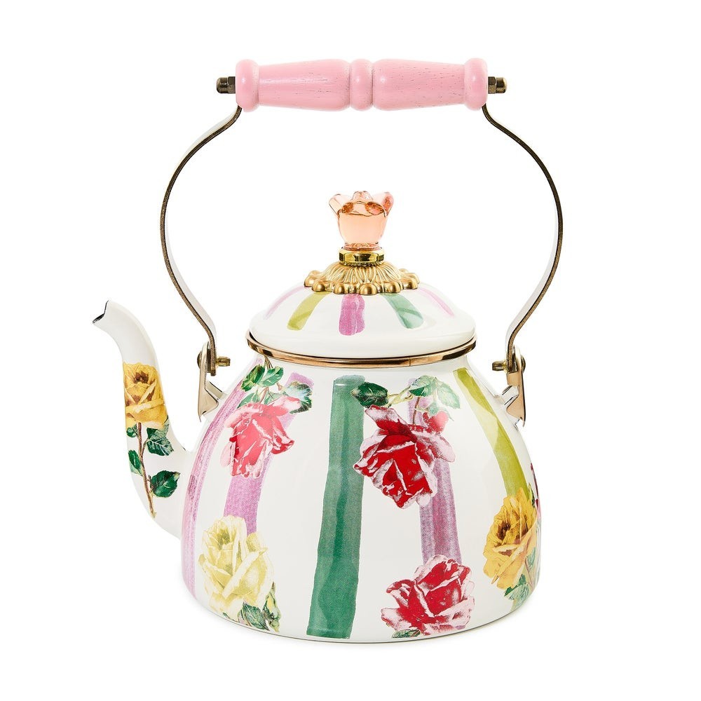 Brand New Mackenzie Childs Garden Gala 2 Quart Tea Kettle