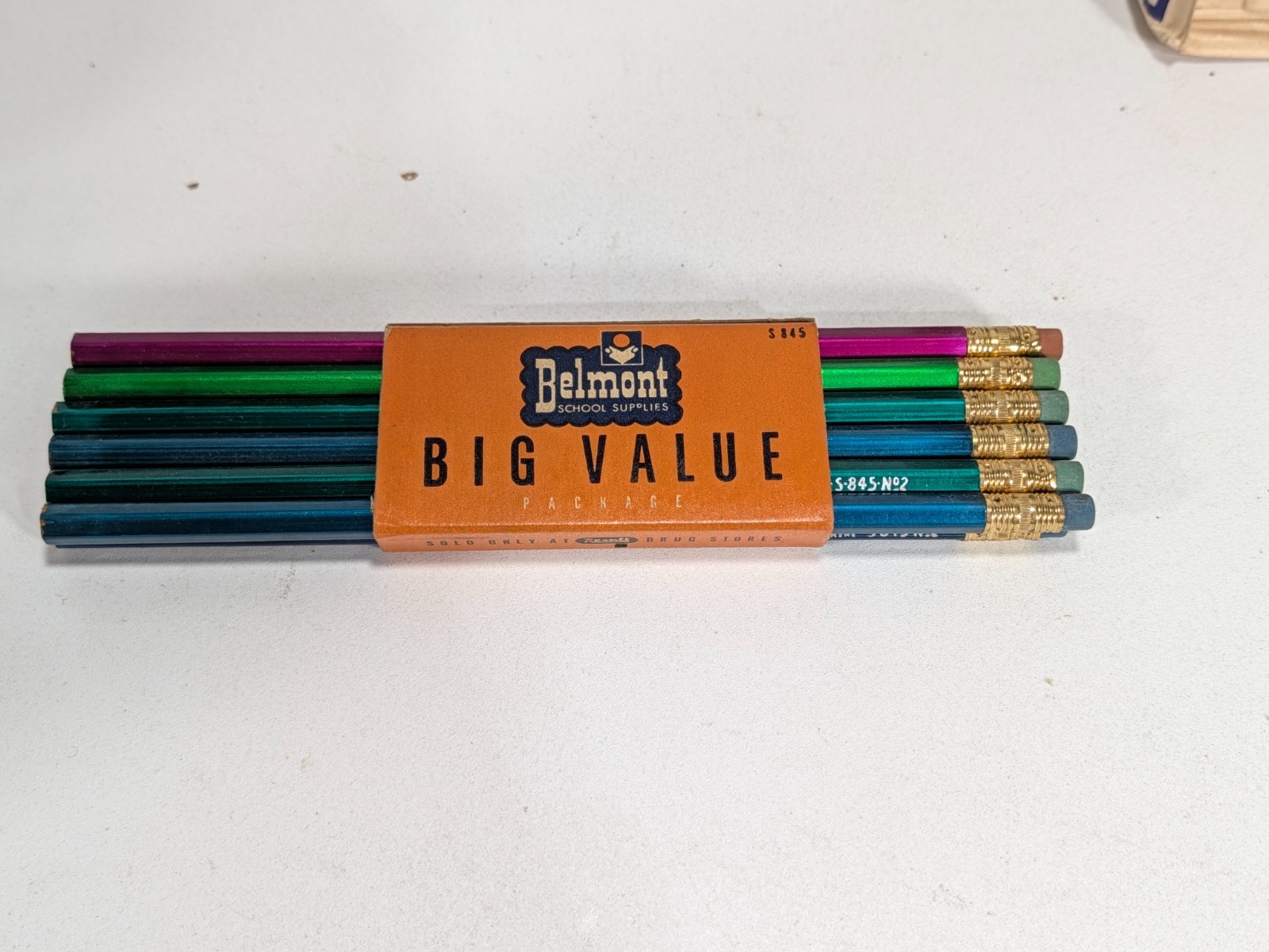 Vintage 1950s Belmont School Supplies Pencil Pack of 11 - New Old Stock