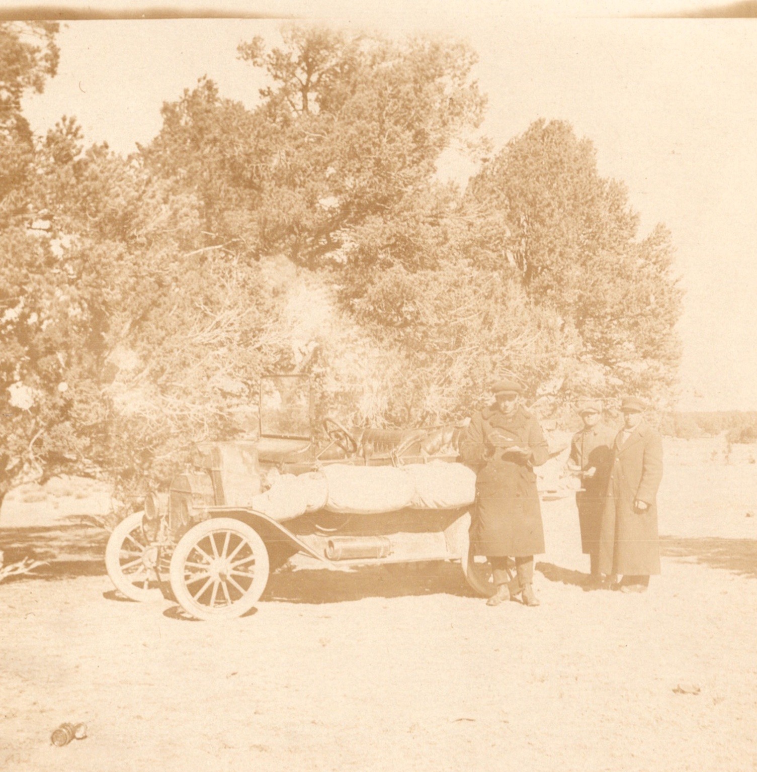 Early Auto Car Expedition Desert Canyon Real Photo Postcard c1910 RPPC