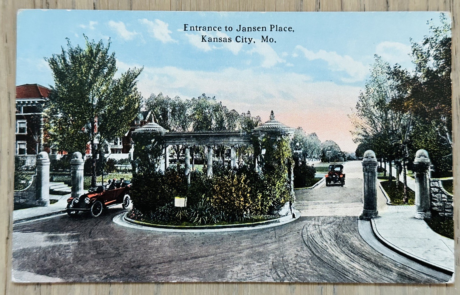 Jansen Place Entrance Kansas City MO Vintage Postcard Hall Bros c1915 UNPOSTED