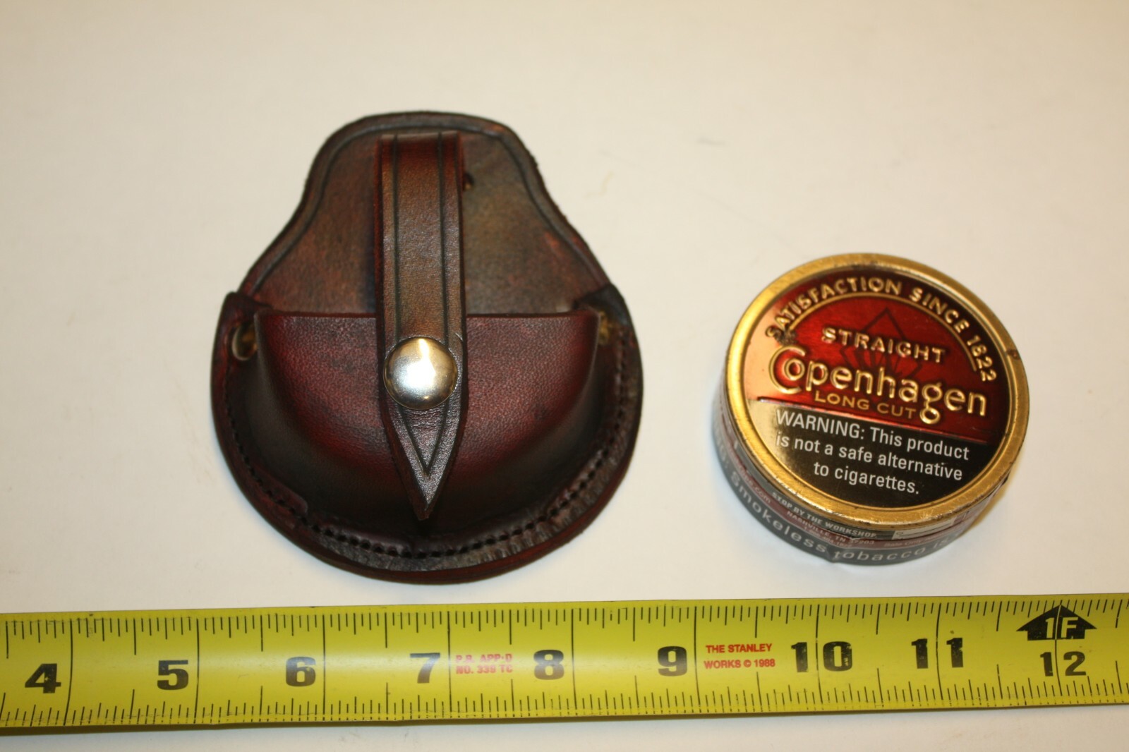 Custom THICK Leather { SNUFF CAN HOLDER / CASE } USA MADE