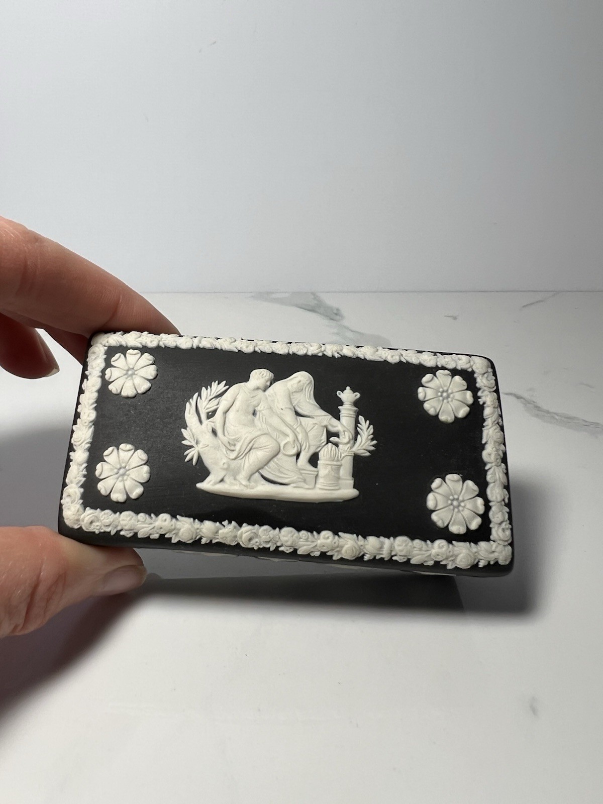 VTG 60’s Wedgwood Black Basalt Jasperware Trinket dish