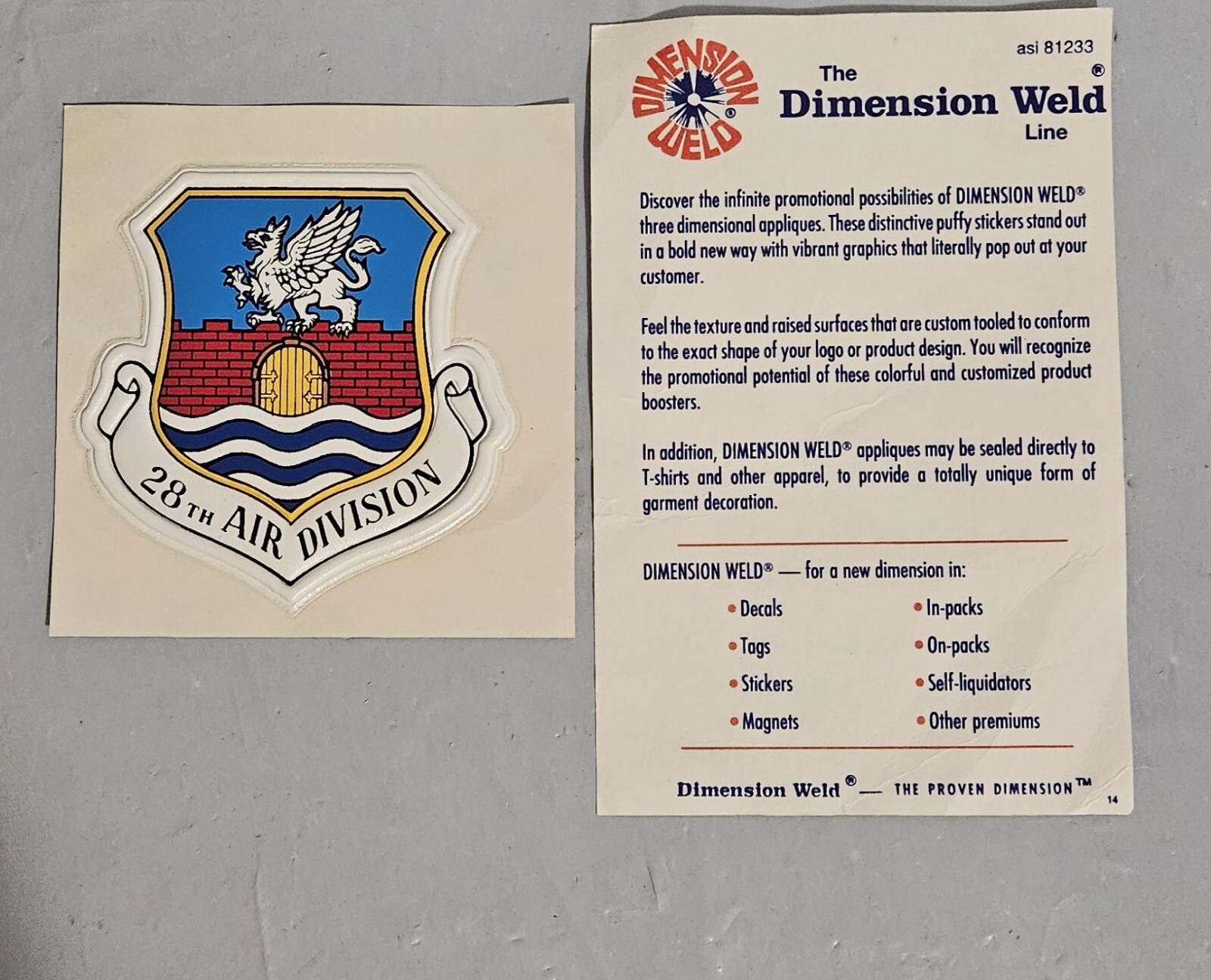 28th Air Division Puffy Sticker New