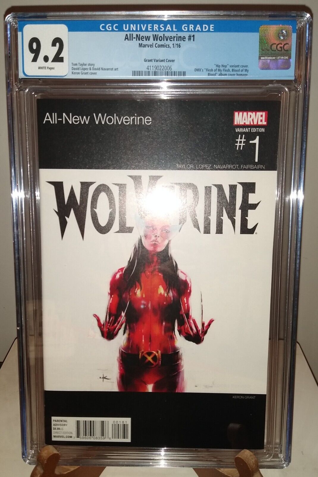All-New Wolverine #1 (Grant Hip Hop DMX Album Variant Cover Homage) ✨WP CGC 9.2✨