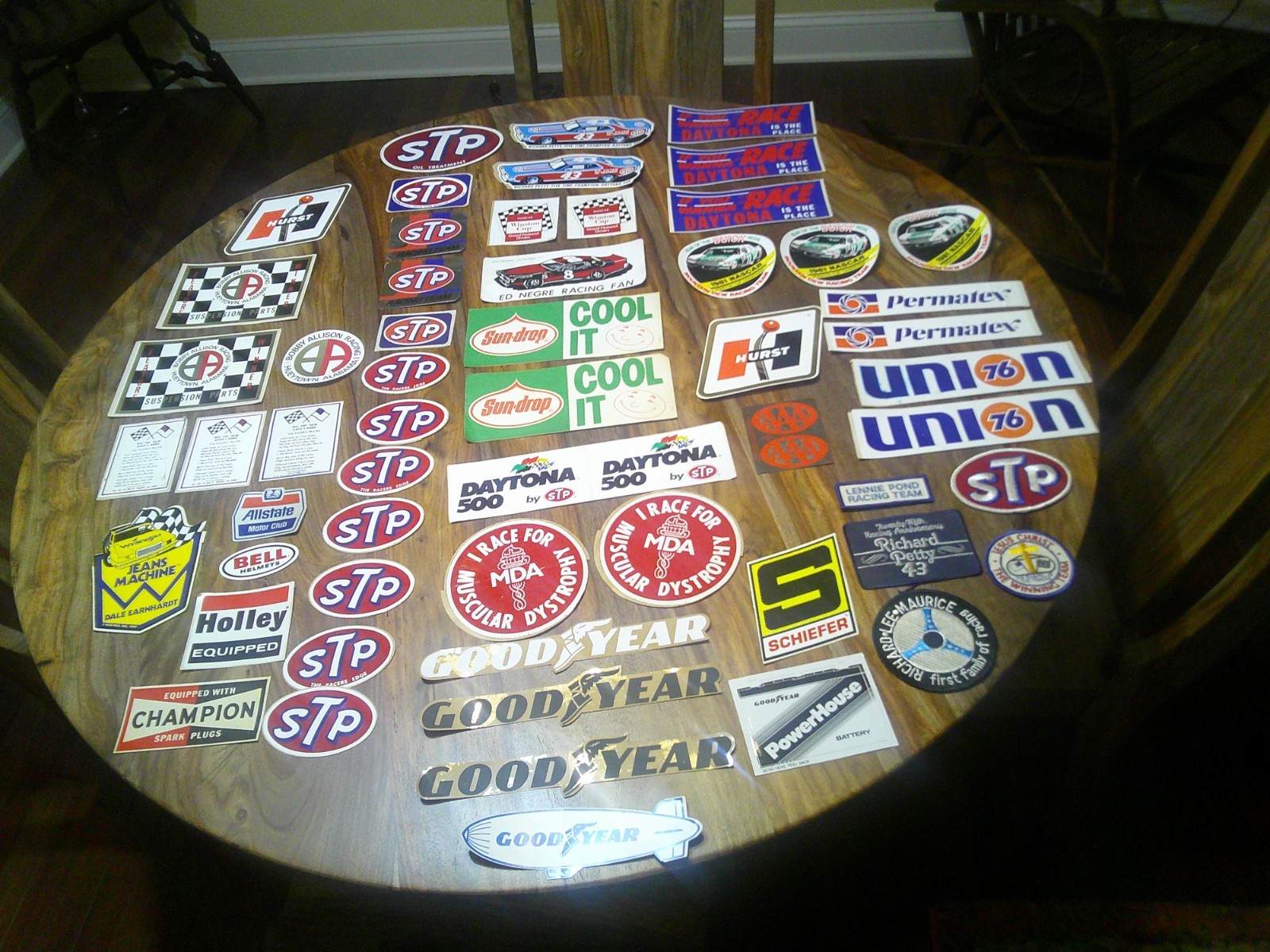 Lot Of 63 Vintage NASCAR Decals, Stickers, Patches,- STP, Petty, Allison, Dale Lot Of 63 Vintage NASCAR Decals, Stickers, Patches,- STP, Petty, Allison, Dale