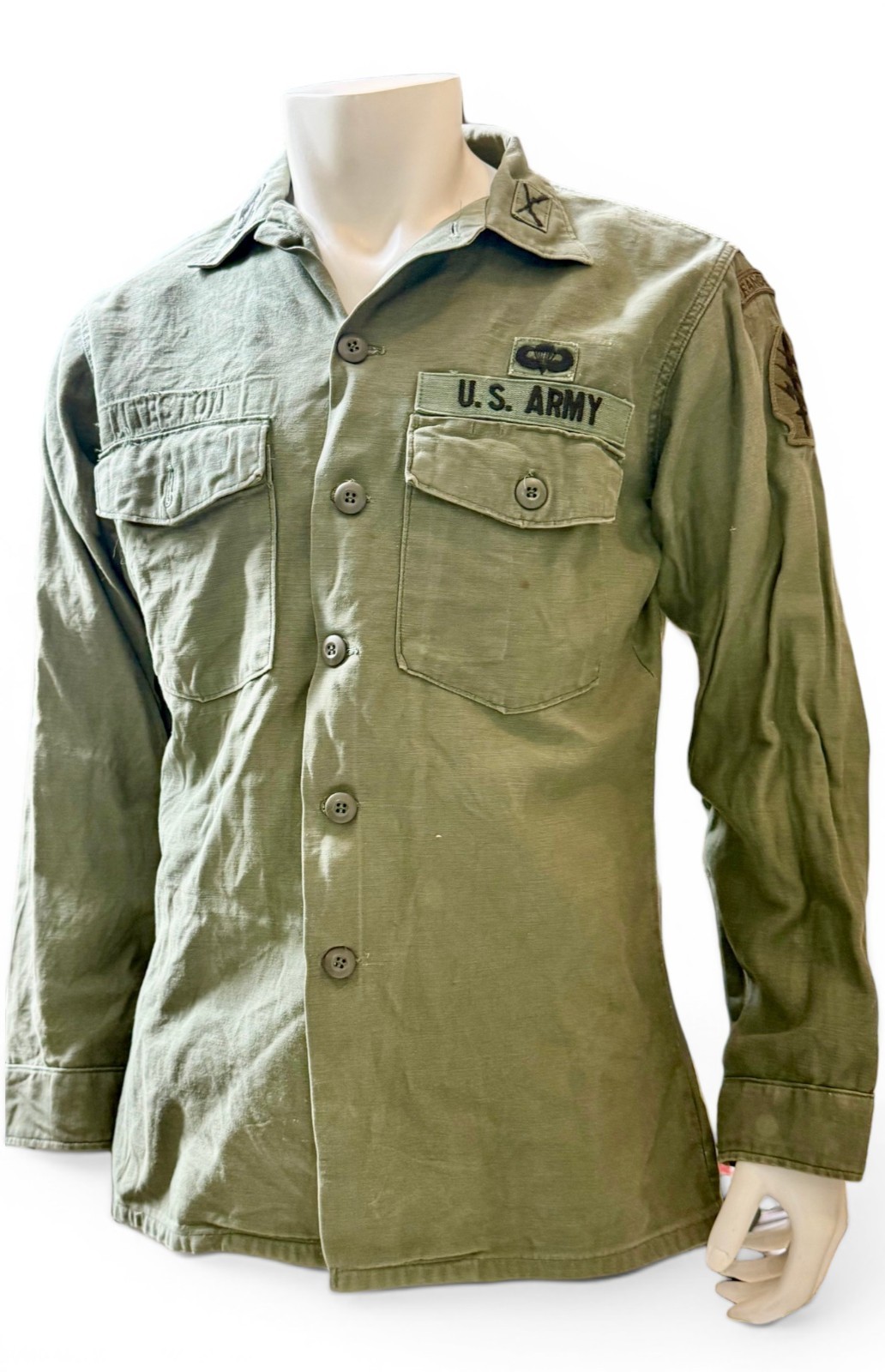 1960s Vintage Vietnam War US Army OG-107 Jungle Shirt Ranger Special Forces