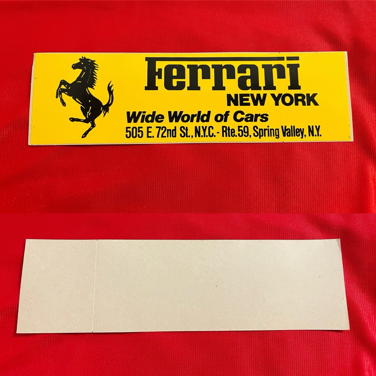 Ferrari New York Wide World of Cars Sticker Sticker Alberto Pedretti Dealer