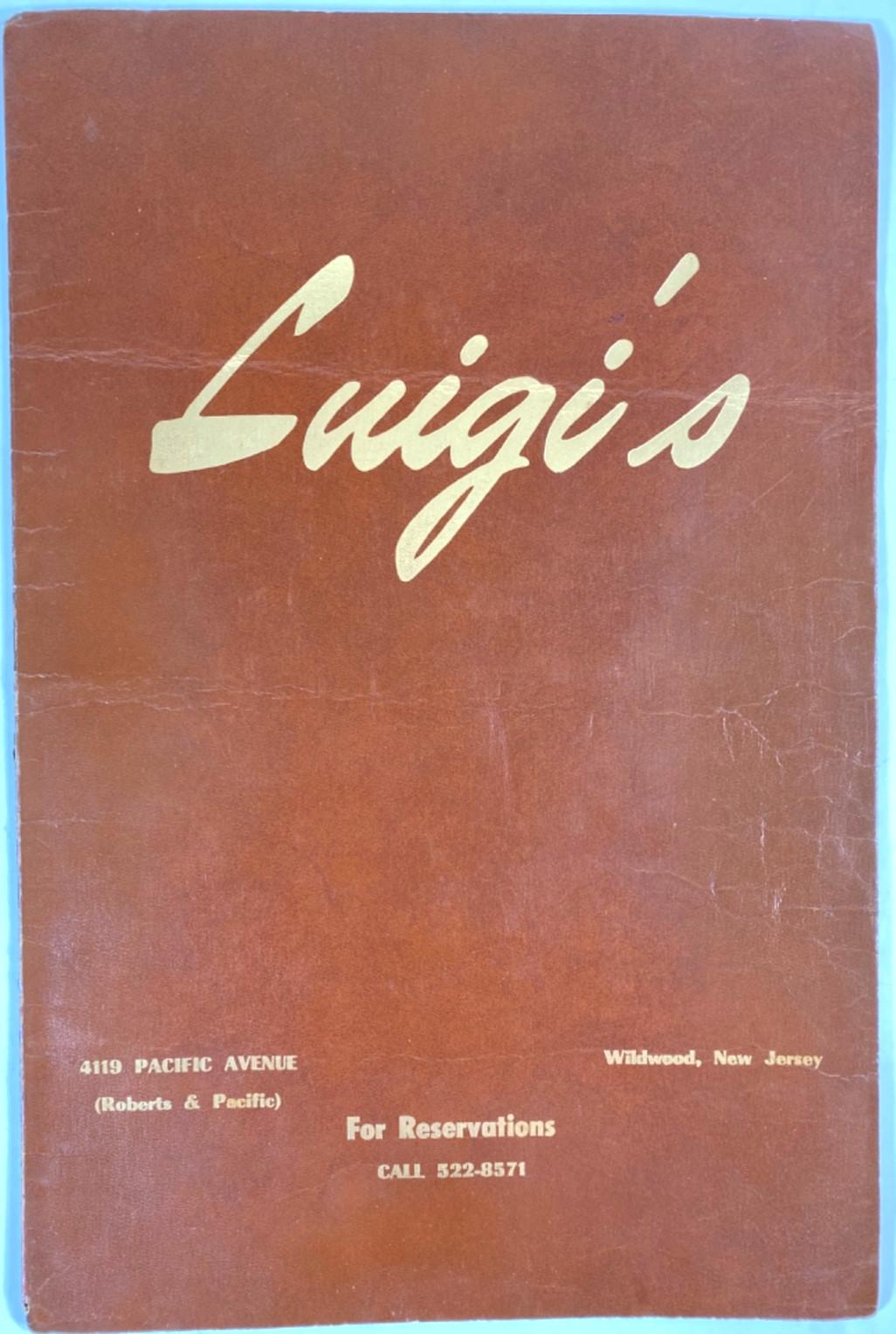 1980s Luigi\'s Italian Restaurant Vintage Dinner Menu Wildwood New Jersey