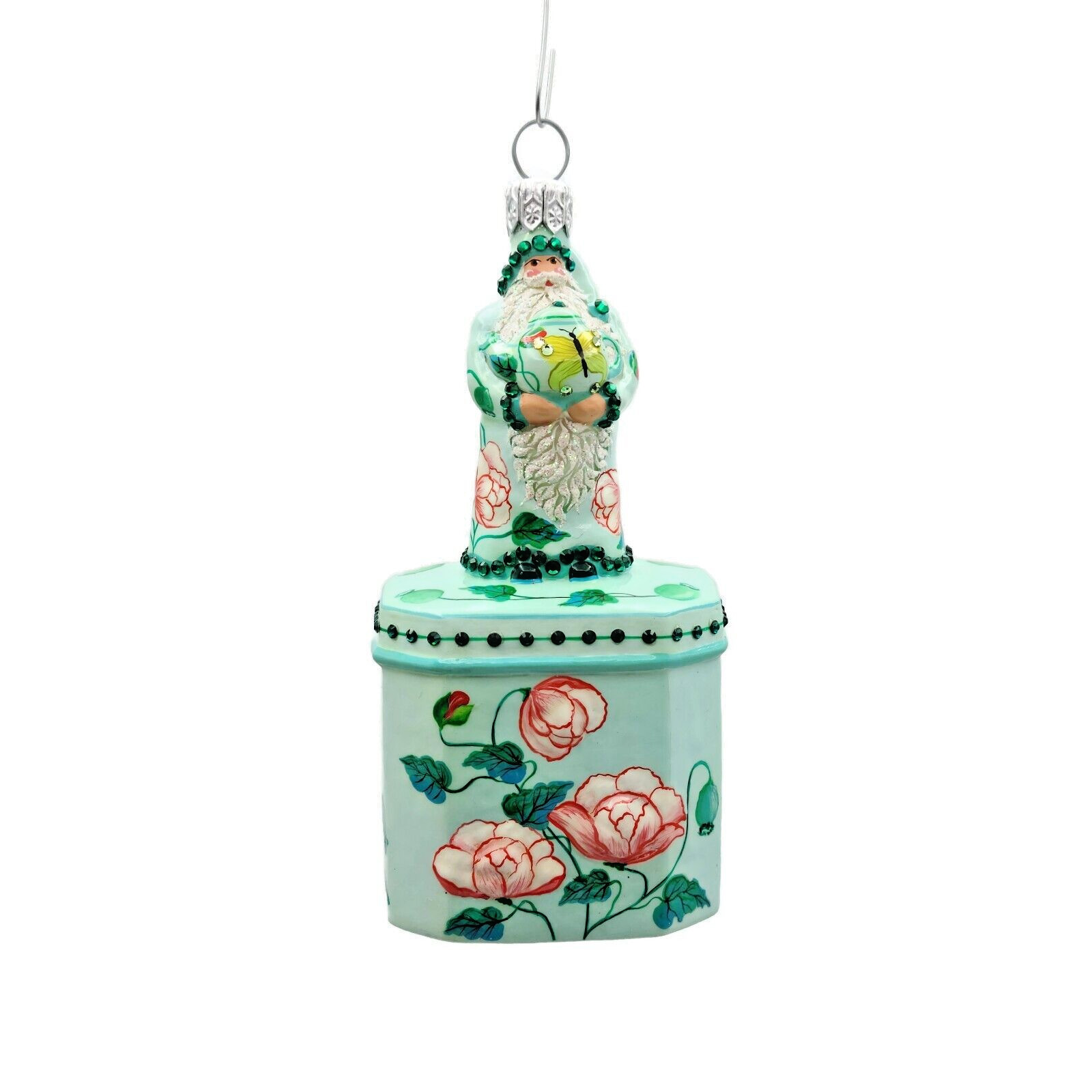Patricia Breen Santa for Mimi Poppies Tea Party Jeweled Spring Ornament 2939