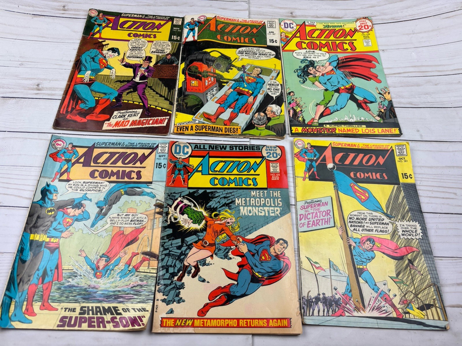 Lot of 6 Vintage 60s/70s Action Comics DC Super Hero
