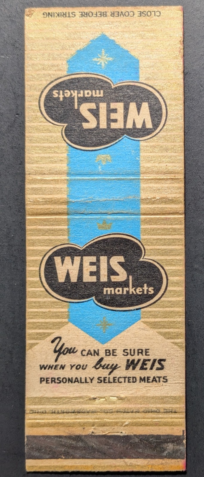 Vintage Weis Markets Grocery Store Matchbook Cover