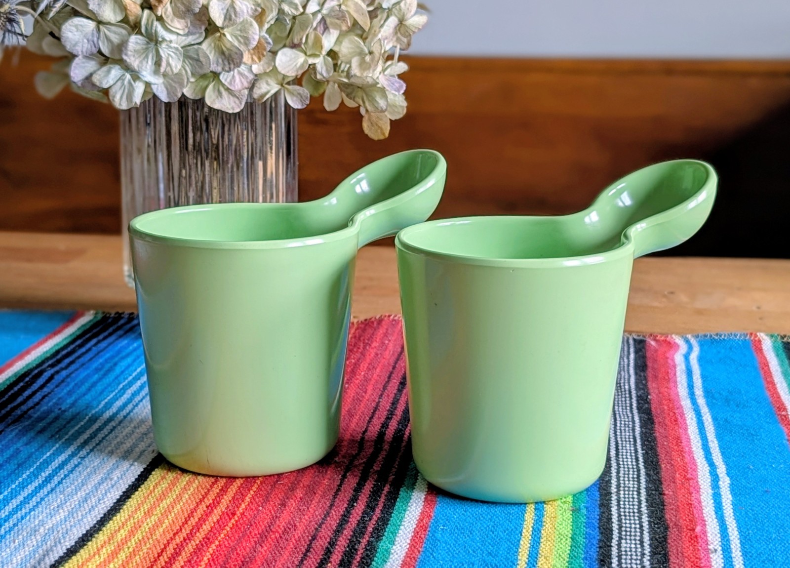 Set of 2 Ole Jensen Melamine Drink Cup for Room Copenhagen 250ml Green - NWOB