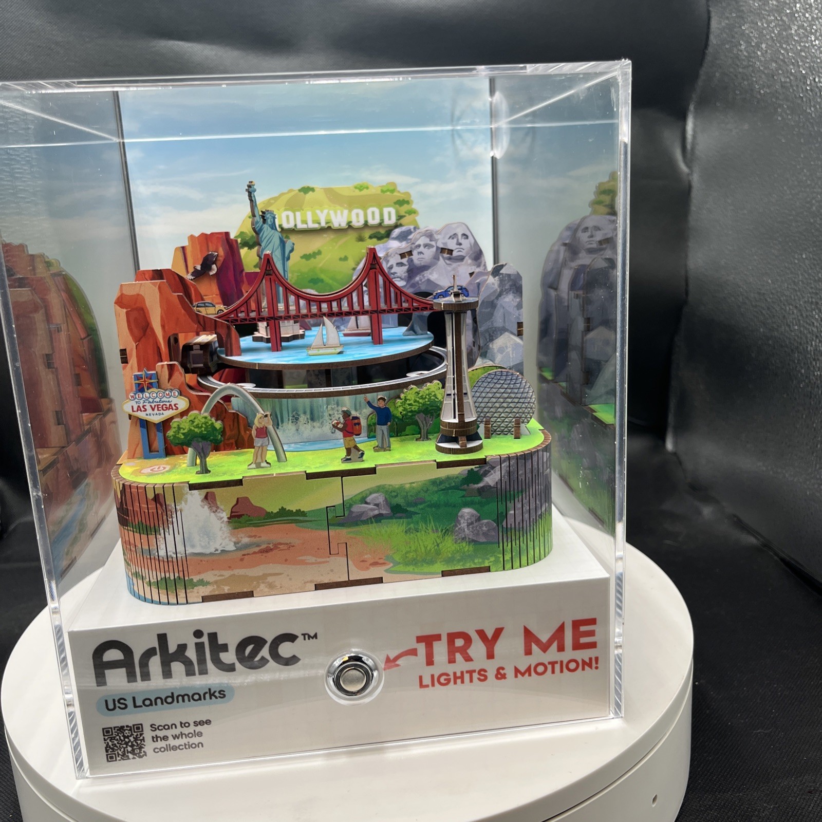 Arkitec 3-D Models US Landmarks Store Display Lights Motion RARE Walmart Demo