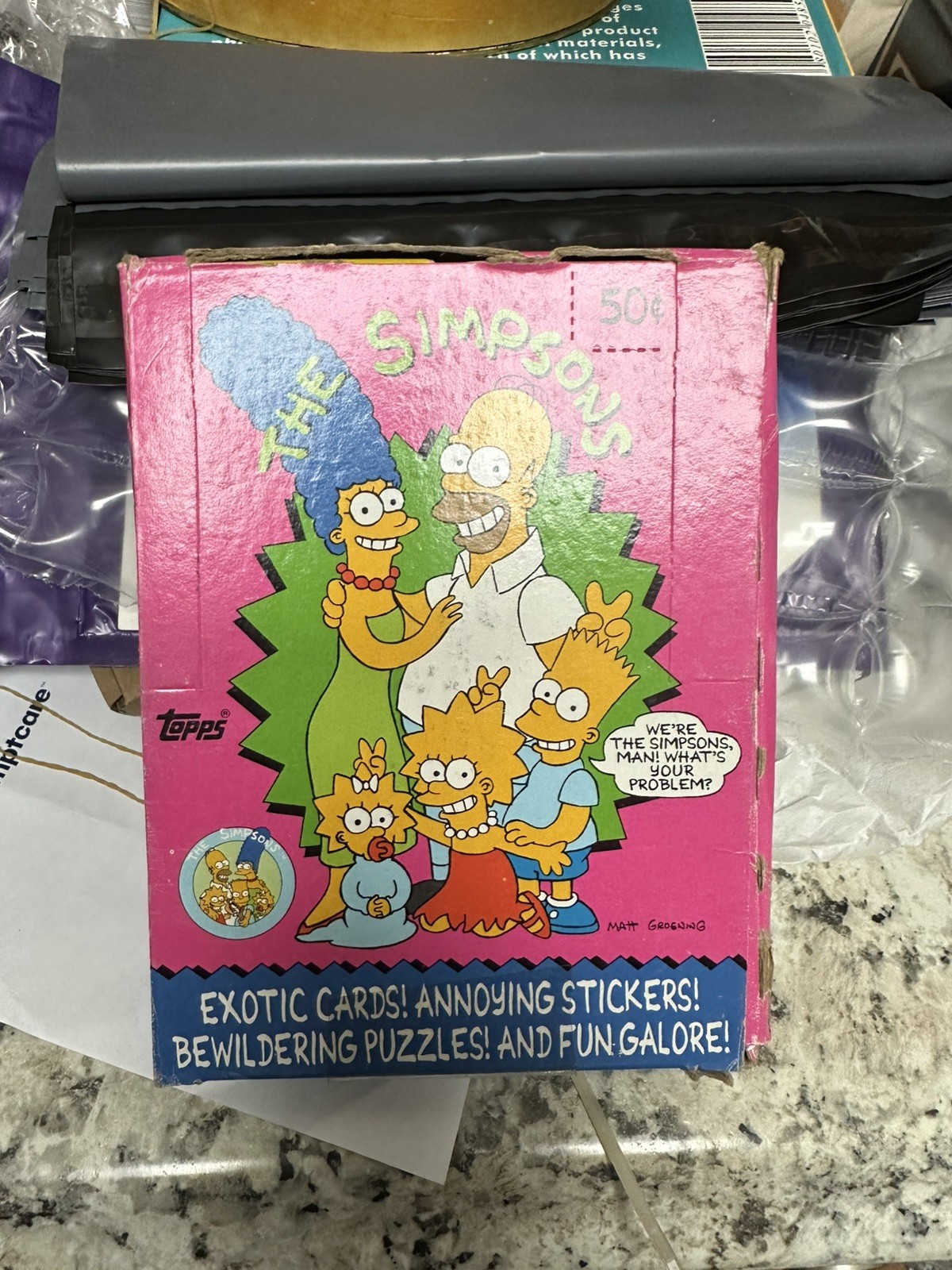 1990 Topps The Simpsons Wax Packs Full Box of 36 packs NON x out Hard to find