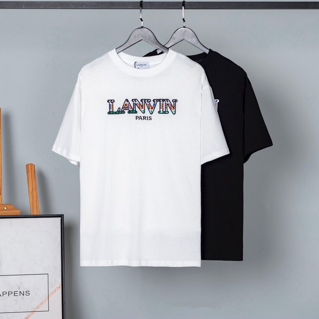 22SS Lanvin Tee Shirts Colorful Embroidery LOGO T-shirt