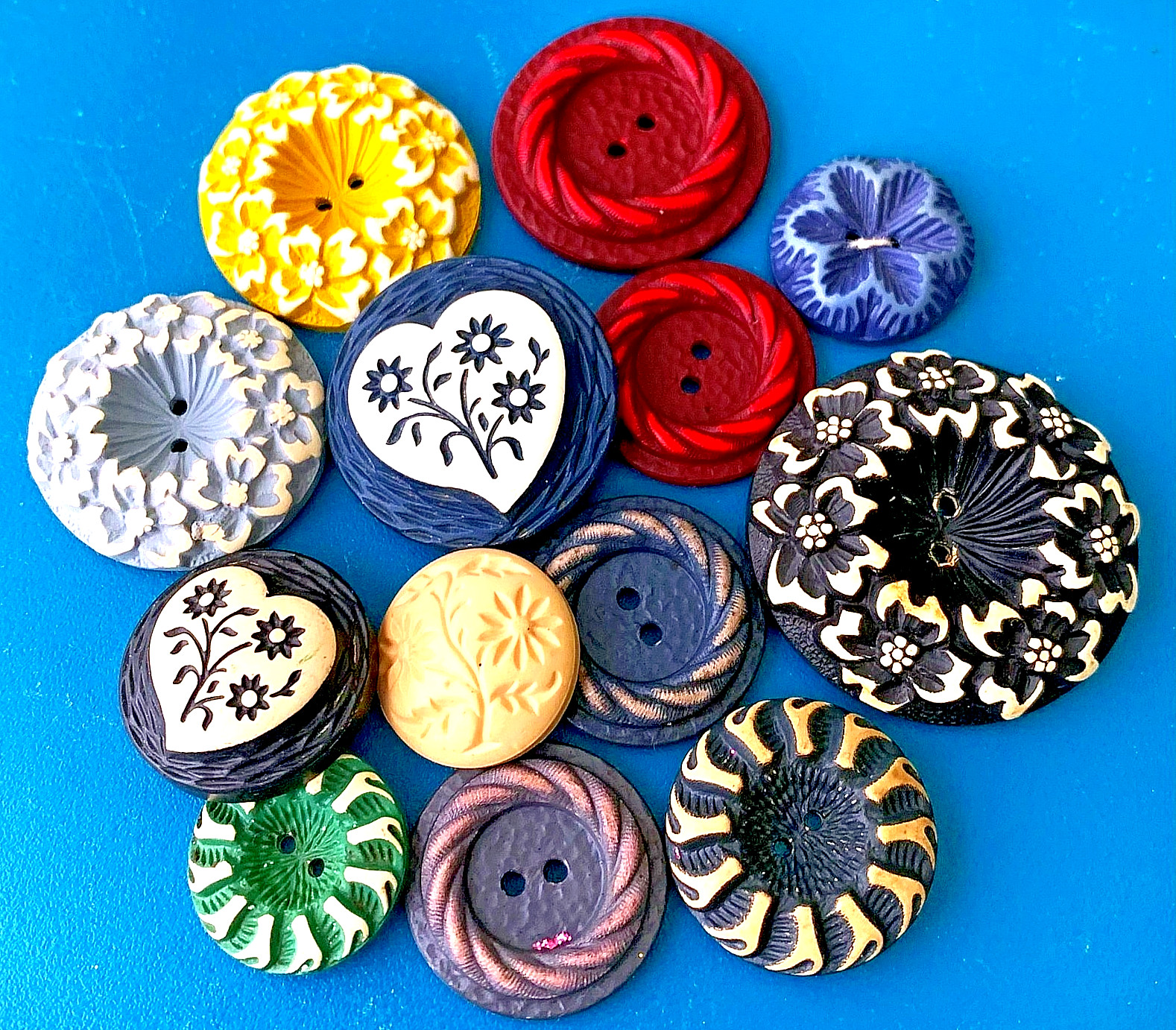 Vintage Buffed Celluloid Buttons