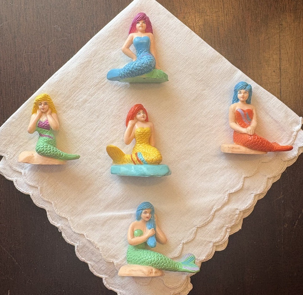 Five Vintage Soma Mermaids 2 in.  # 1  3  5  8  10 PVC Figures 1991