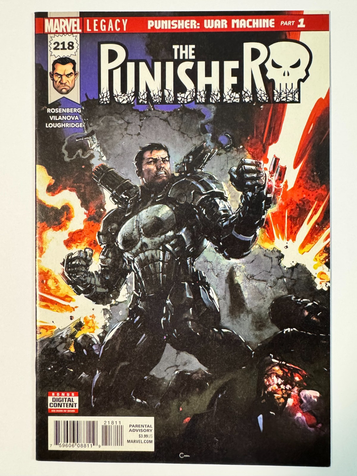 Punisher #218 2018 1st Punisher War Machine Armor Clayton Crain Marvel