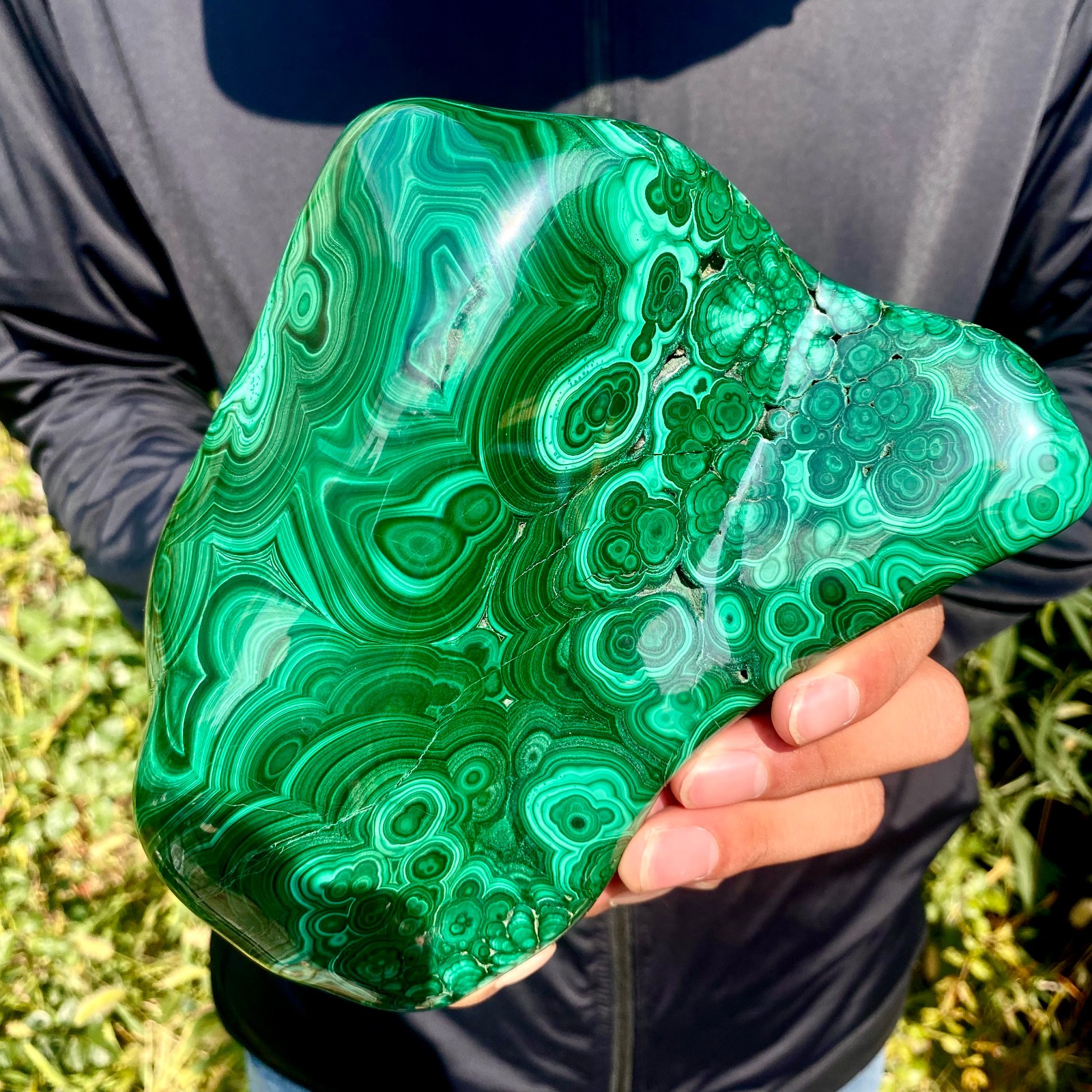 5LB Natural Polished Malachite Mineral freeform specimen Reiki Stone Healing