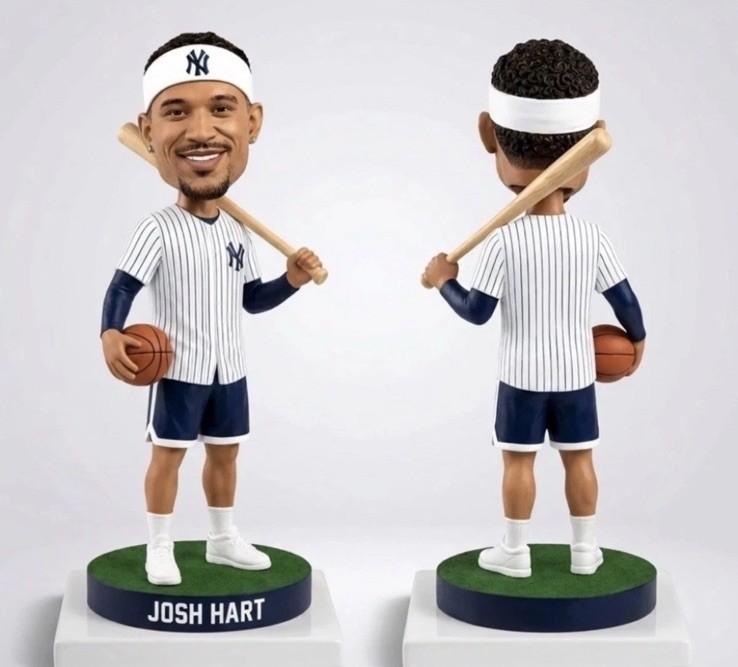 Josh Hart New York Yankees SGA Bobblehead Collectible Figure Josh Hart New York Yankees SGA Bobblehead Collectible Figure