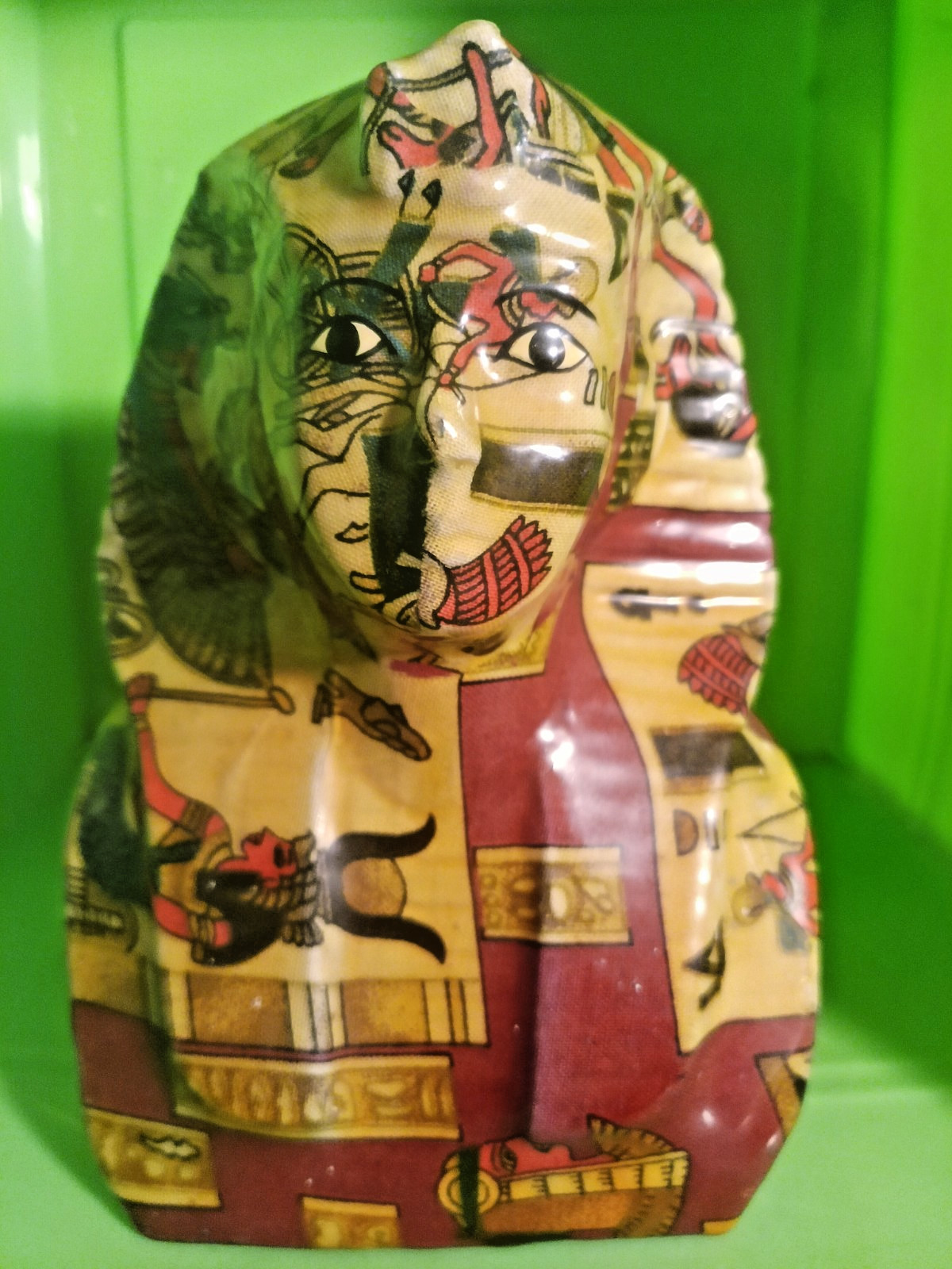 1970s Vintage Egyptian King Tut Sculpture Boho chic & Egyptian Revival 5.5  high