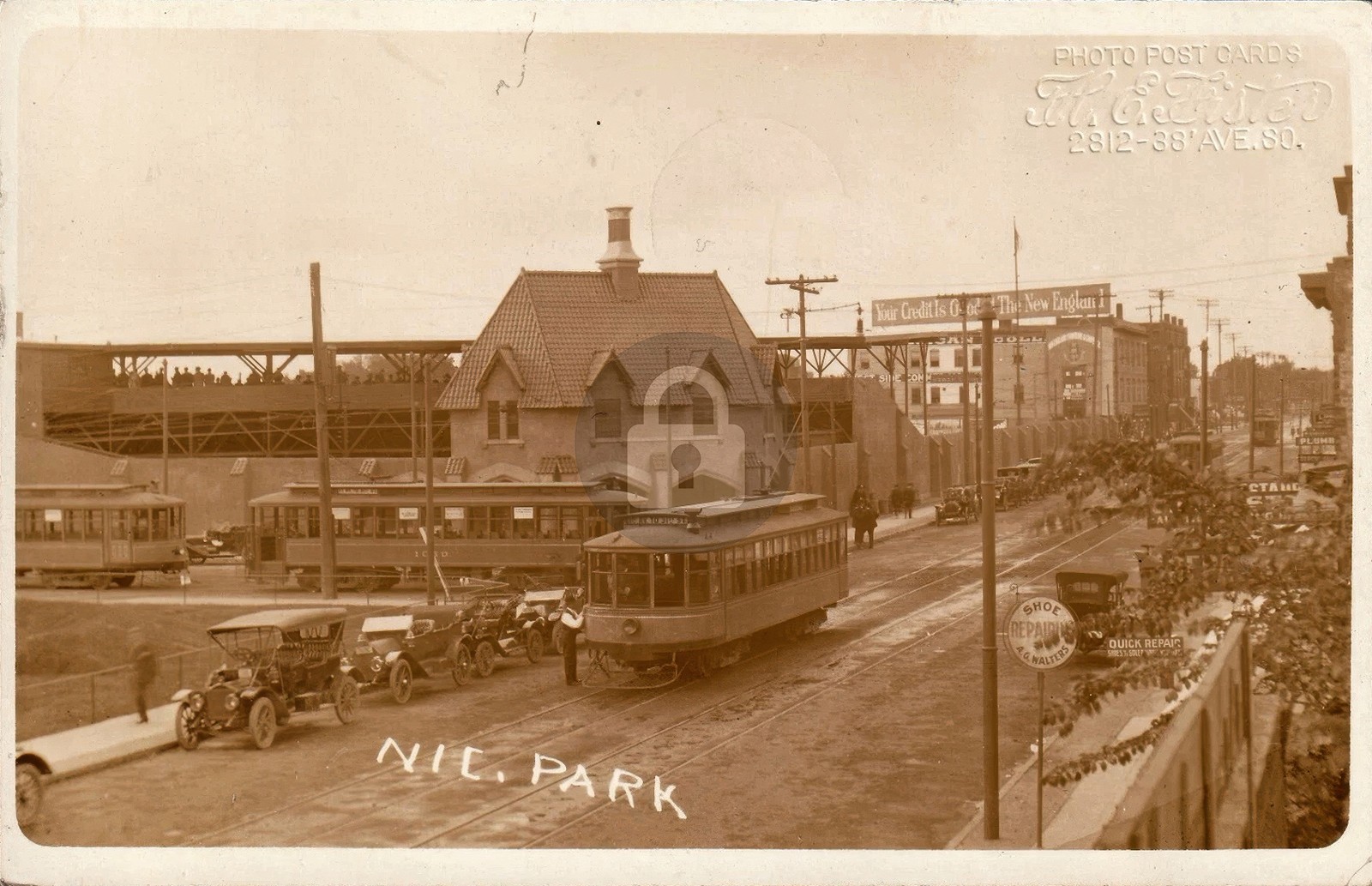 1914 Minneapolis Millers Nicollet Park Baseball Stadium RPPC Photo Postcard COPY