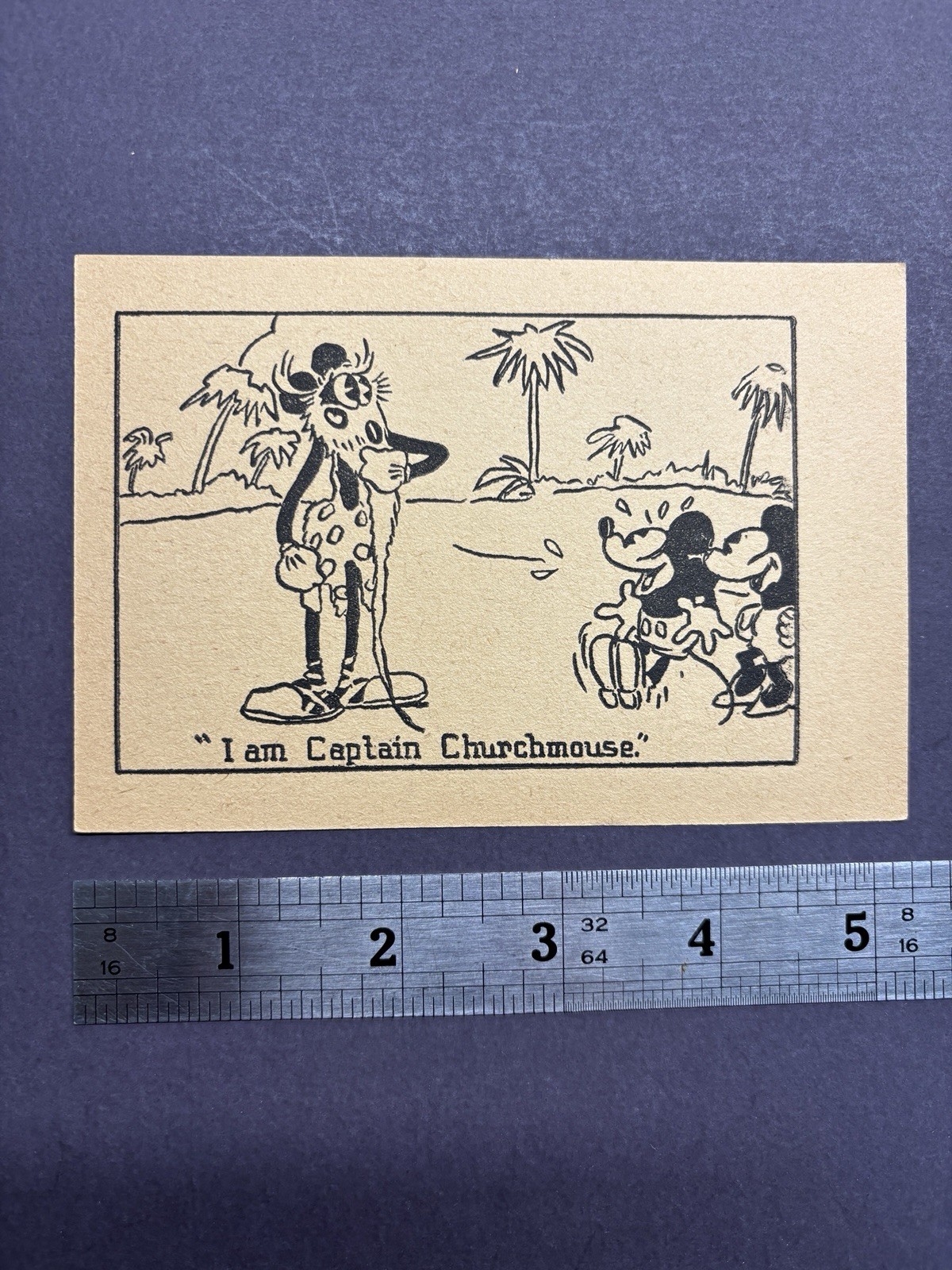 1930s Mickey Mouse Whitman Publishing Dual Sided Card Distr Weapons / Trouble on