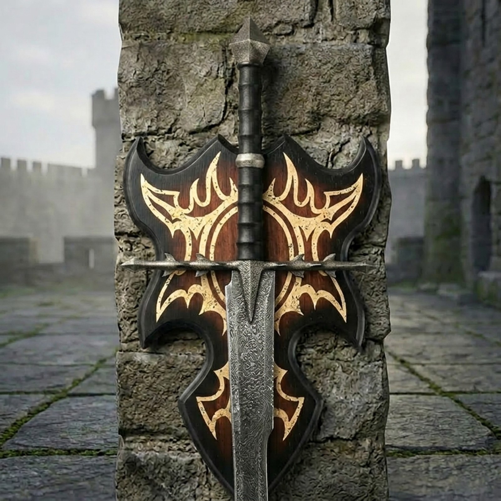 Handmade Nazgul Ringwraith Sword – Custom Stainless Steel Sword with WallMount