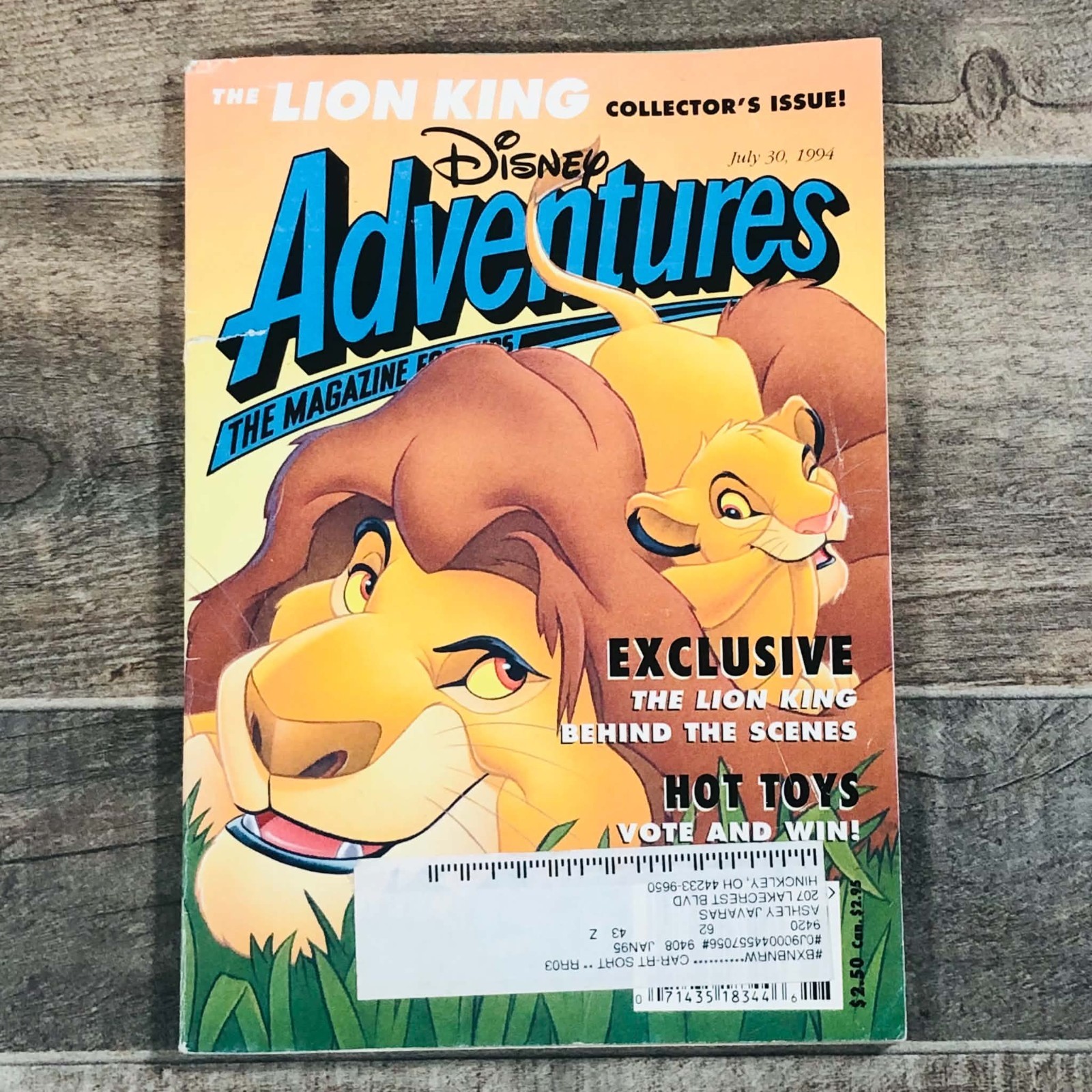 Disney Adventures Magazine July 30 1994 The Lion King Collectors Issue JTT Scar