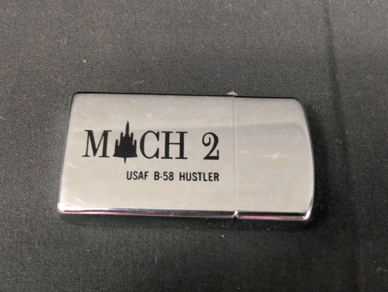 Rare Vintage Zippo Lighter Mach 2 USAF B-58 Hustler Needs Fluid