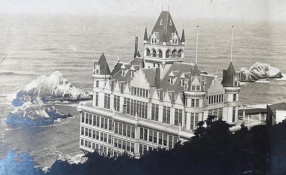 ORIGINAL  1905 PHOTO SECOND CLIFF HOUSE SAN FRANCISCO SEAL ROCKS OOAK KODAK 3A