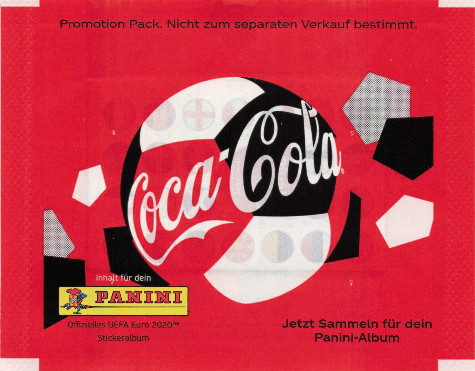 Panini UEFA EURO 2020 Coca Cola Impossible Sticker Bag Genuine