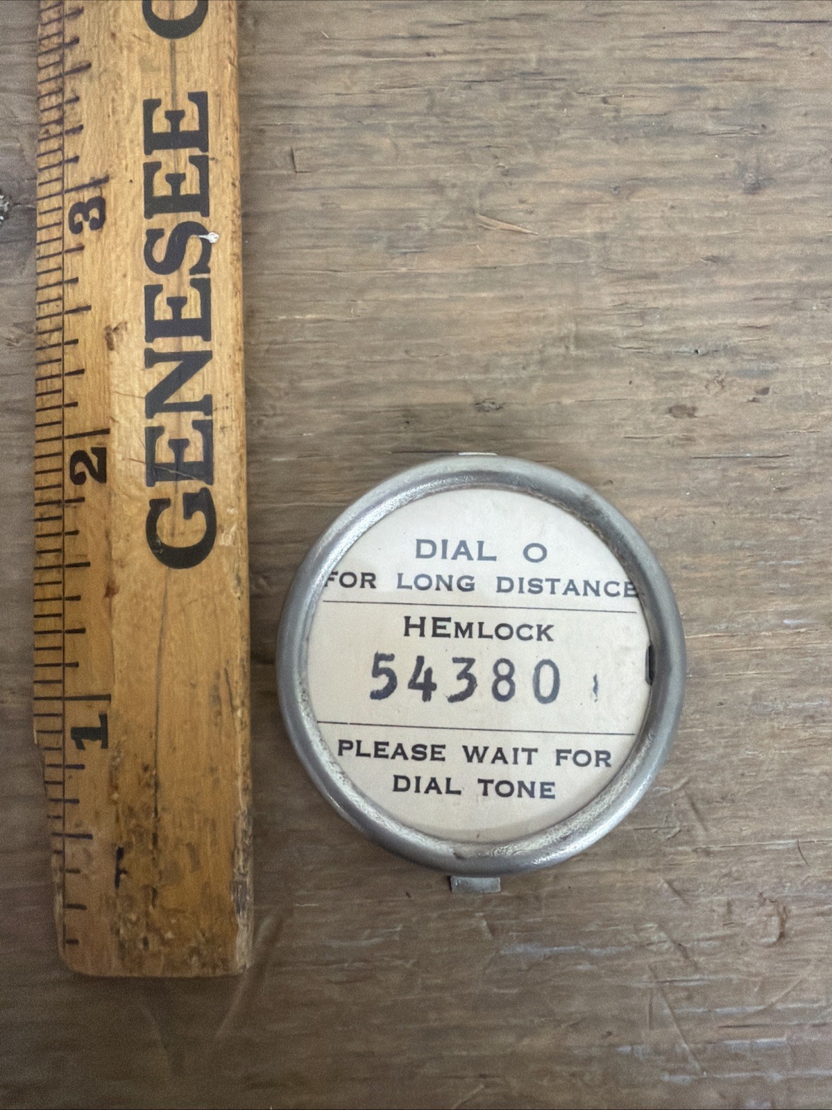 Western Electric early 1940s To 1960s HEmlock 54380 Telephone number card & Ring