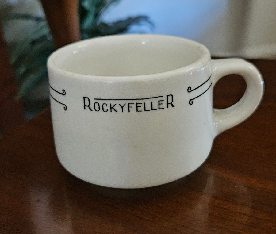 Vintage Rockyfeller Hamburger System Coffee Cup (Iroquois China) 1942