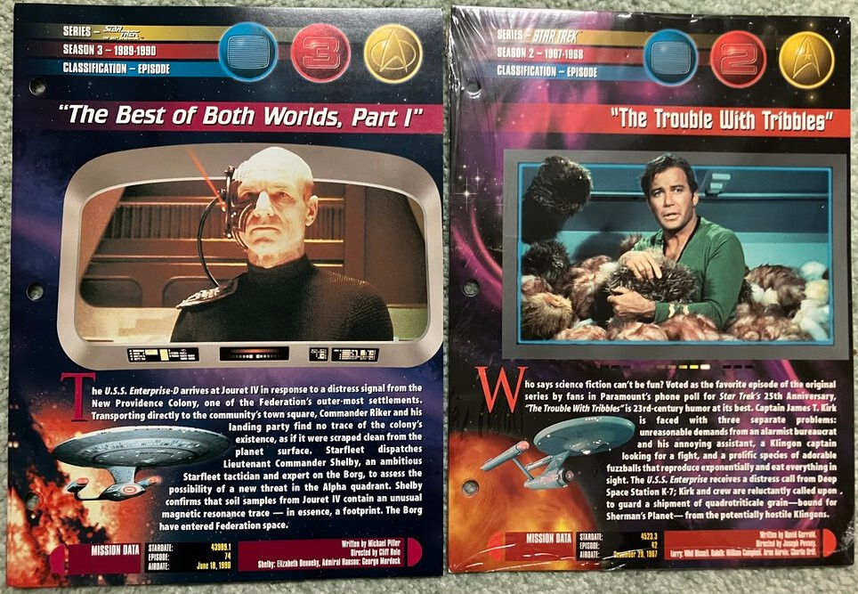 Star Trek Universe Newfield Publications Technical Sheets Kirk Spock Borg
