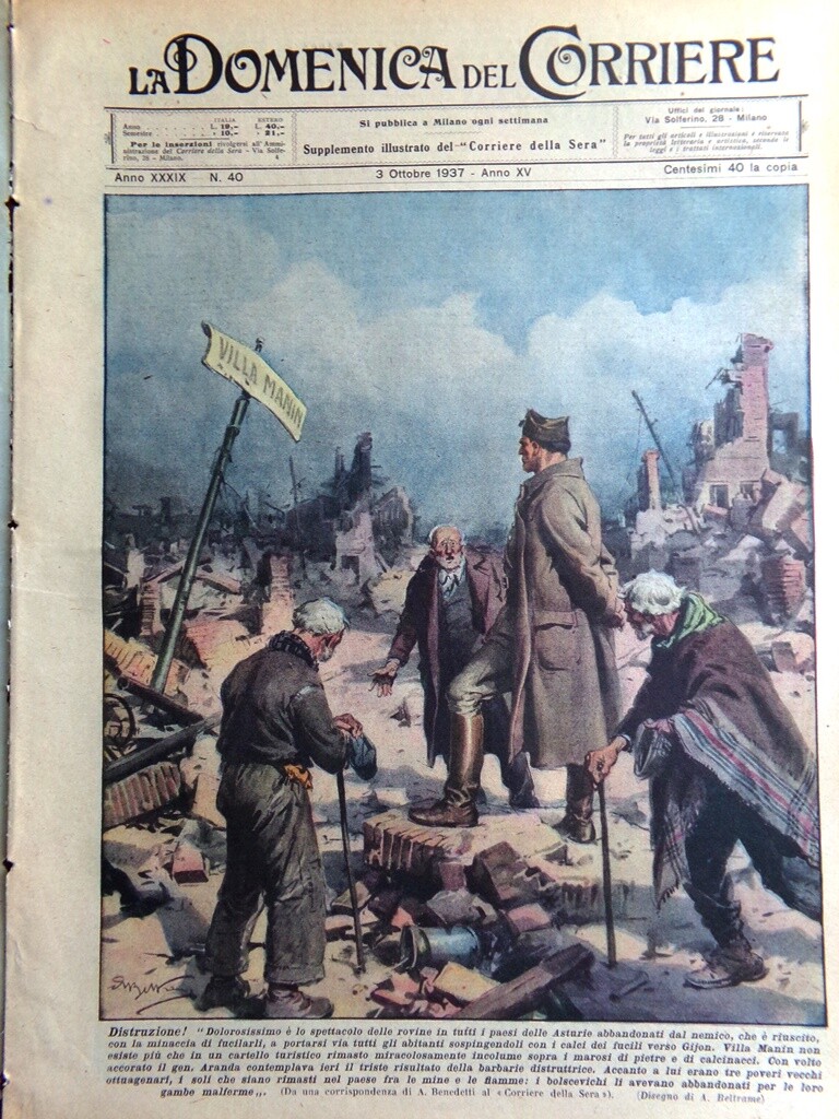 La Domenica del Corriere October 3, 1937 Hitler's Germany X-ray Hirohito