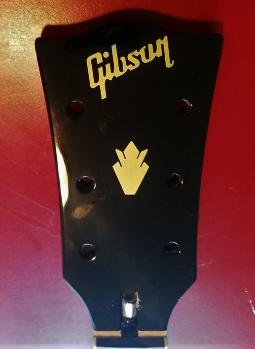 2 Gibson SG Guitar Headstock Logos & 1 Crown, Die-Cut Vinyl Decal, OEM Size USA
