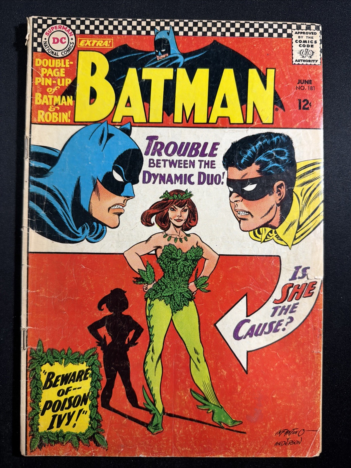 Batman #181 1966 DC Comics Silver Age 1st Print With Poster Detached Good *A14