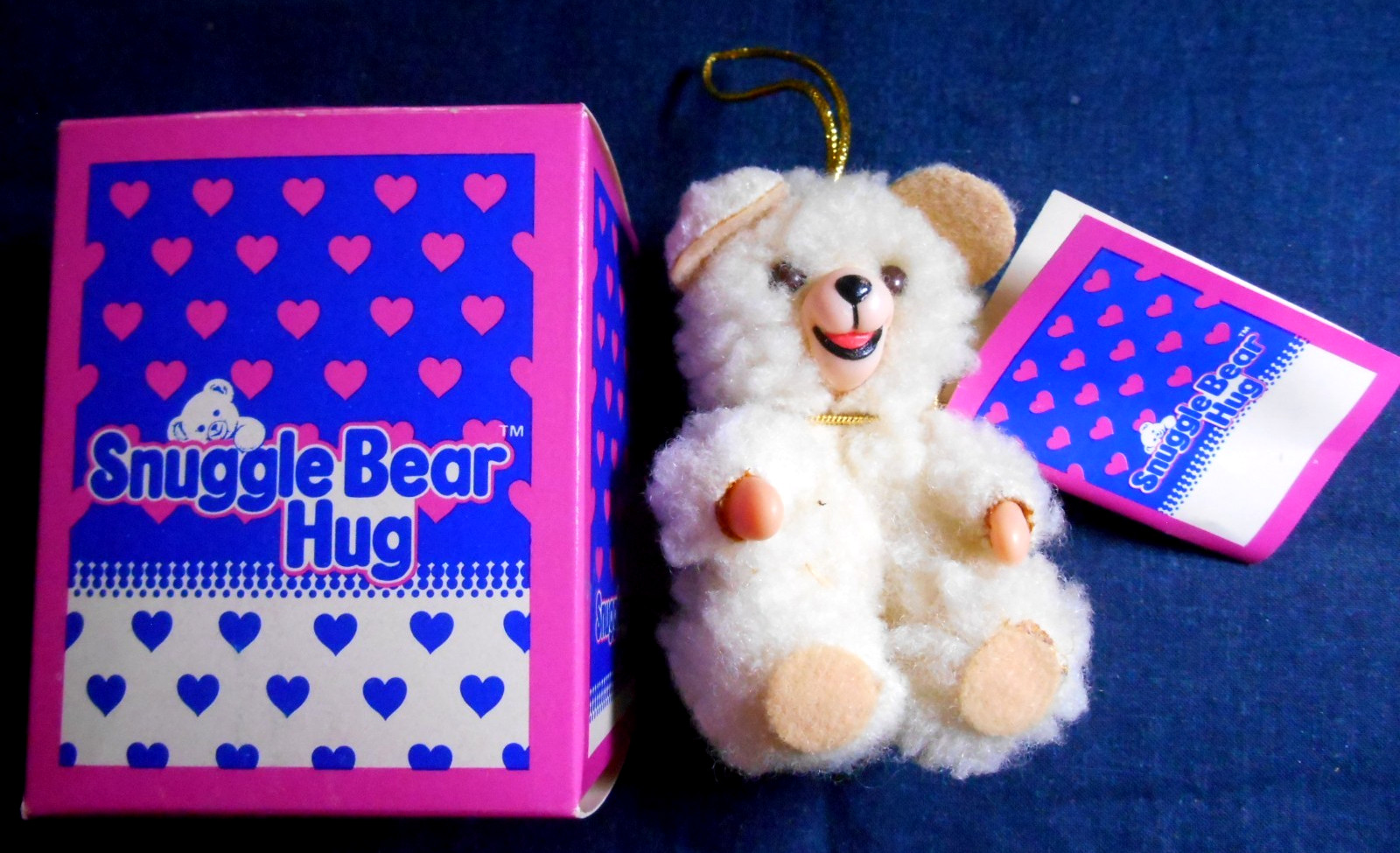 RUSS Plush SNUGGLE BEAR HUG Christmas Ornament Advertisement Toy VTG 1986 OG Box