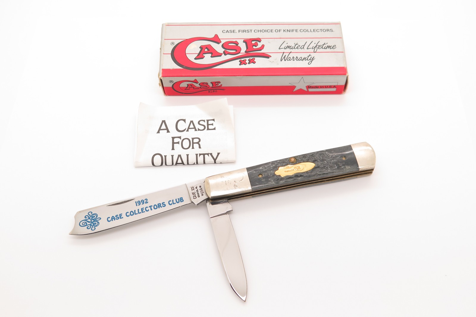 Vintage 1992 Case XX Club GY62005 Razor Gray Jigged Bone Folding Pocket Knife Vintage 1992 Case XX Club GY62005 Razor Gray Jigged Bone Folding Pocket Knife