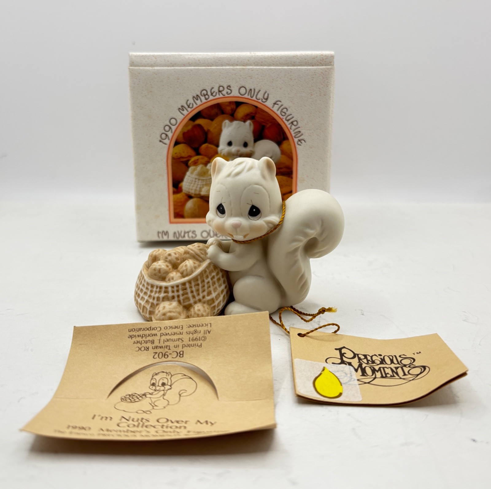 1990 - Precious Moments Porcelain Figurine  - I’m Nuts Over My Collection