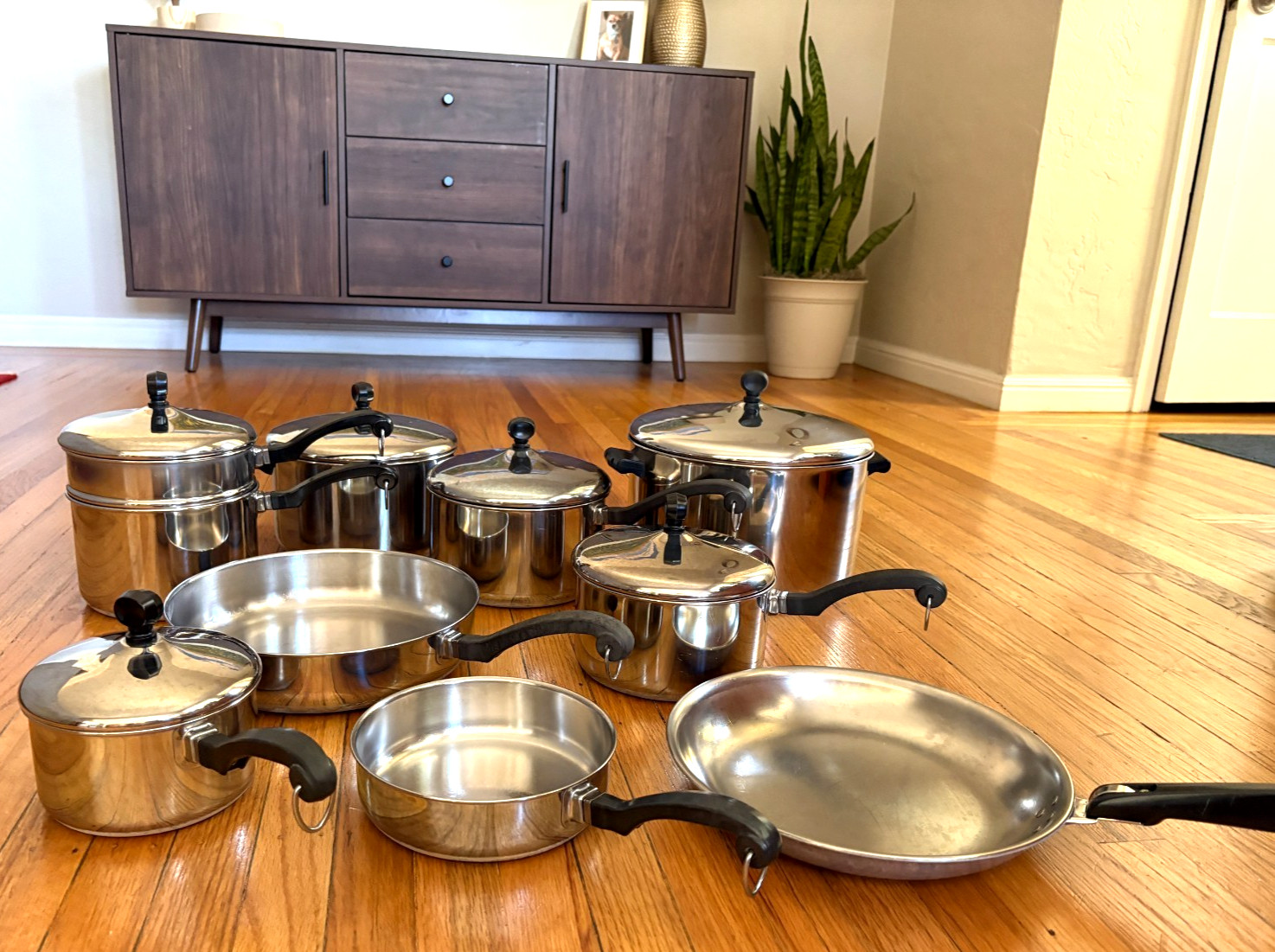 Vintage Farberware USA Stainless Steel Aluminum Clad Cookware Set 16 Pc Lot