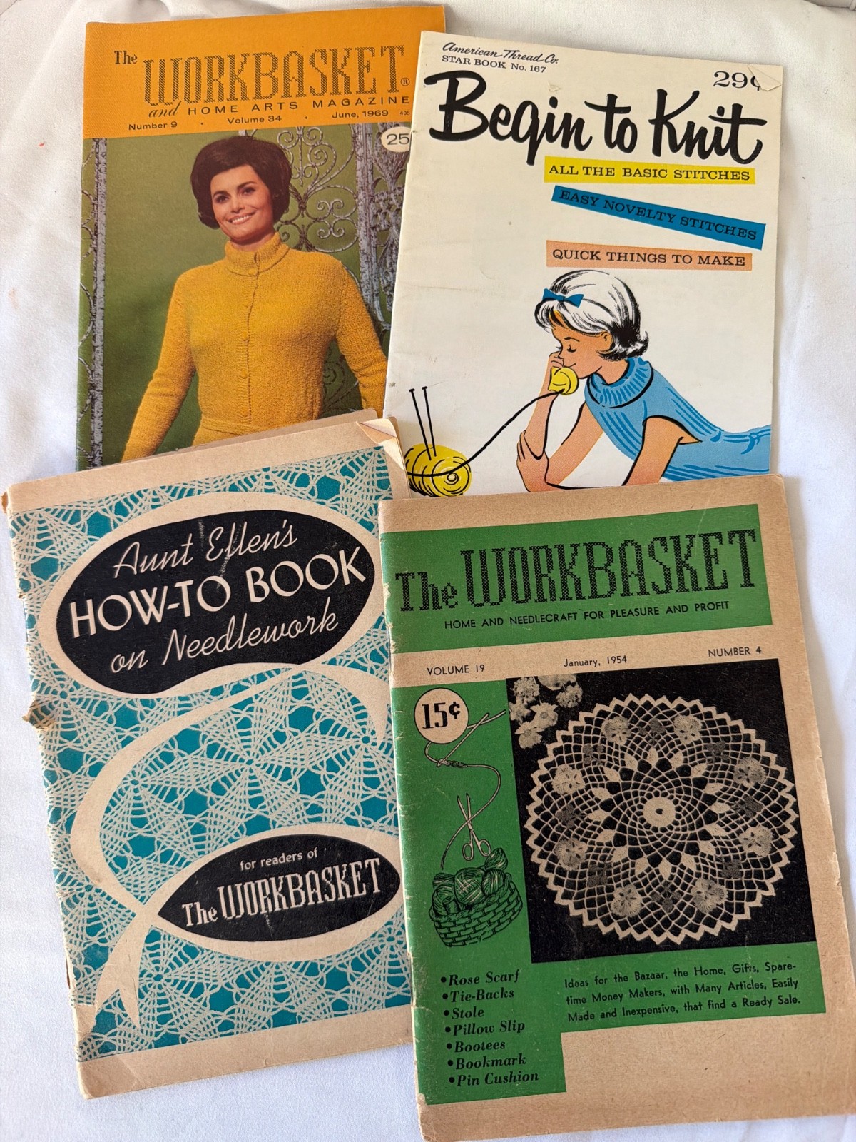 Lot of vintage  sewing knitting needlework books magazines