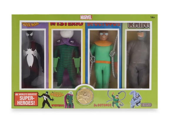 Disney Parks Spider-Man Mego 8'' Action Figure Set Greatest Super-Heroes New