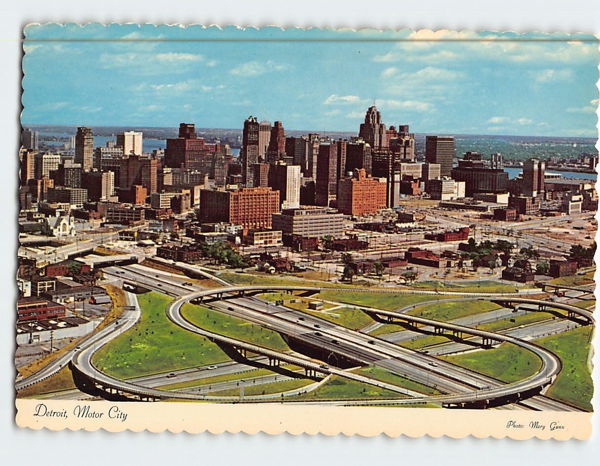 Postcard Motor City Detroit Michigan USA