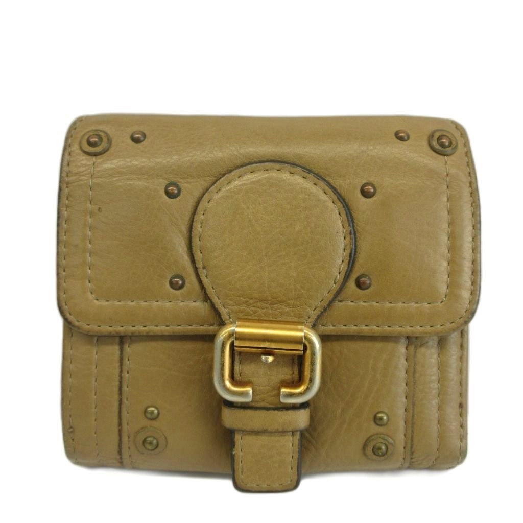 Chloe Brown Leather Bifold Wallet W Hook Studs Card Slots Coins (Ages 14+)
