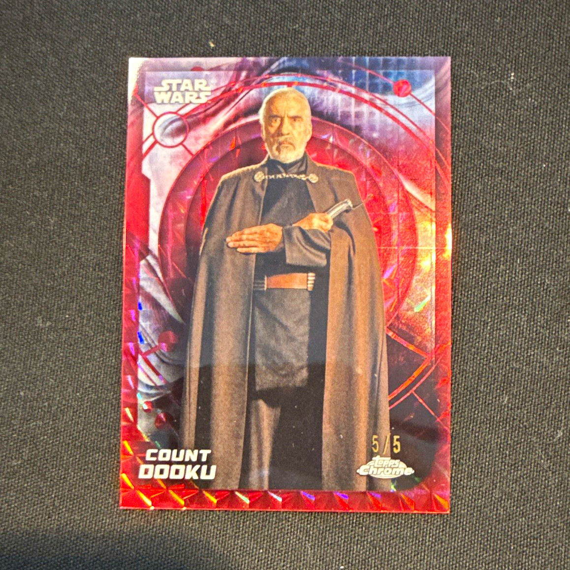 2026 Topps Chrome Star Wars Count Dooku /5 Red #124 Attack of the Clones 