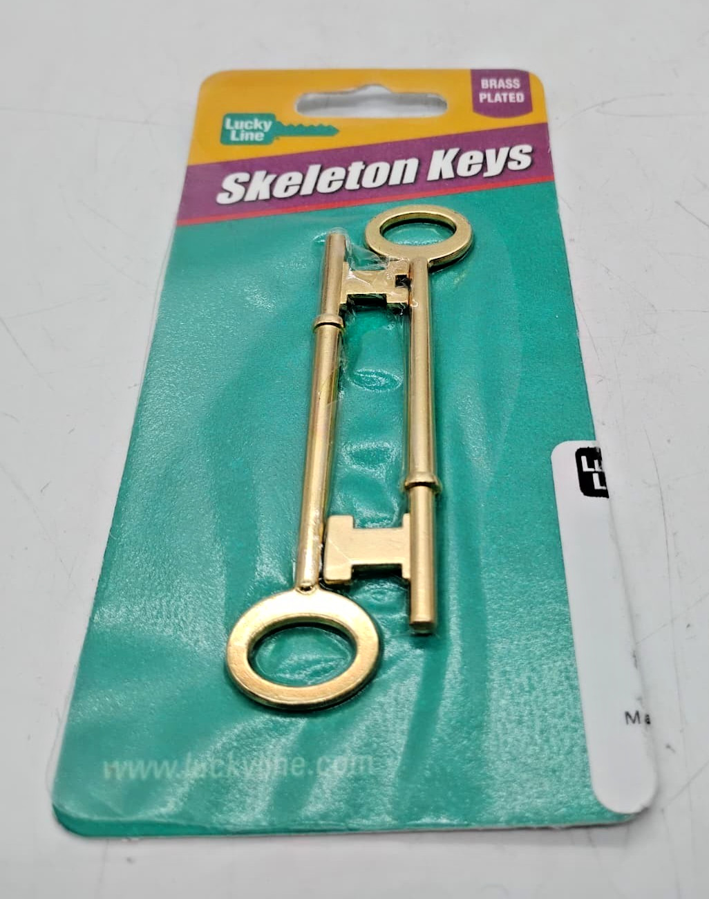 Lucky Line Skeleton Key 2 Pack Combo Flat and Notch Tip for Antique Doors 87202